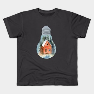 Vintage House In A Light Bulb Kids T-Shirt